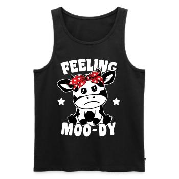 Cute Cow Feeling Moody Funny Pun - Men's Premium Organic Tank Top - black - Front - AI Model Male 178 light (178cm)