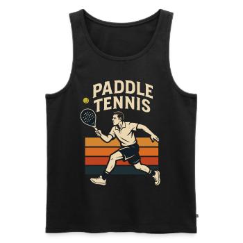 Padel Sport Sport Ballon Sports Motivation Rétro - Débardeur bio Premium Homme - noir - Devant - Michal (187cm)