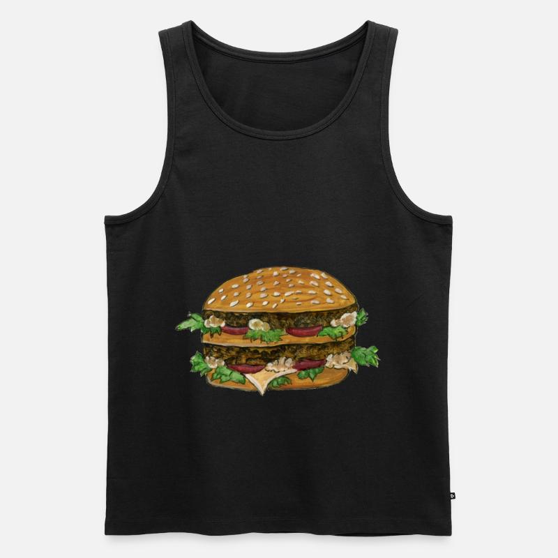 Hamburger - Burger - Cheeseburger - Männer Premium Bio Tank Top - Schwarz