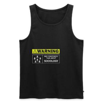 Peut parler constamment don de sociologue - Débardeur bio Premium Homme - noir - Devant - AI Model Male 178 light (178cm)