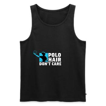 Polo Haar Schwimmer Geschenk - Männer Premium Bio Tank Top - Schwarz - Vorne - Michal (187cm)