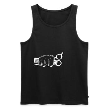 Friseurfaust Hipster Geschenk - Männer Premium Bio Tank Top - Schwarz - Vorne - AI Model Male 178 light (178cm)