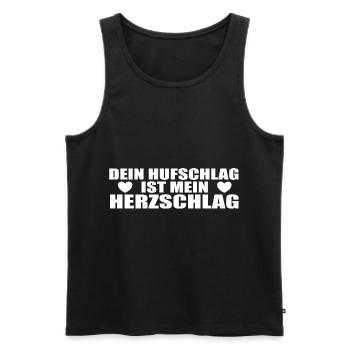 Pferde Herzschlag Reiten Hufe Hufeisen Herz Pony - Männer Premium Bio Tank Top - Schwarz - Vorne - Michal (187cm)