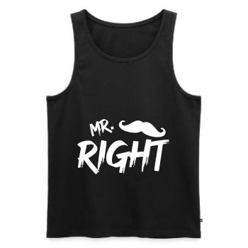 Mr Right mit Bart w - Männer Premium Bio Tank Top - Schwarz - Vorne - AI Model Male 178 light (178cm)