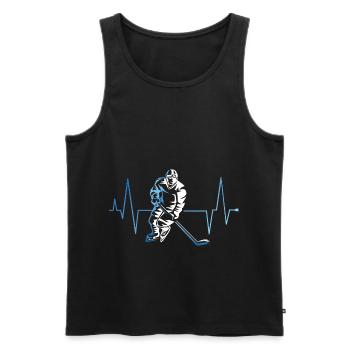 Heartbeat Ice Hockey Player Ice Hockey Winter Sports - Men's Premium Organic Tank Top - black - Front - AI Model Male 178 light (178cm)