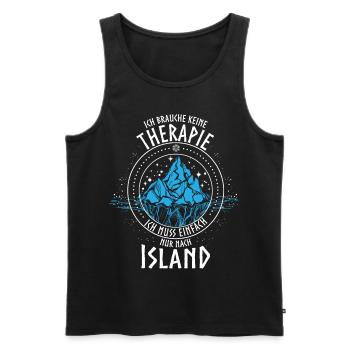 Island/Iceland/Reykjavík/Isländisch/Therapie/Reise - Männer Premium Bio Tank Top - Schwarz - Vorne - Michal (187cm)