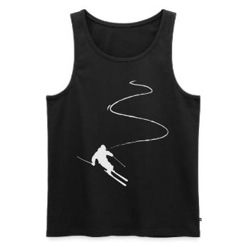 Ski citations sur la montagne et la résine sur les sports d’hiver vacances - Débardeur bio Premium Homme - noir - Devant - Michal (187cm)