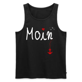 Moin Begrüßung Norddeutschland Super Geschenkidee - Männer Premium Bio Tank Top - Schwarz - Vorne - Michal (187cm)