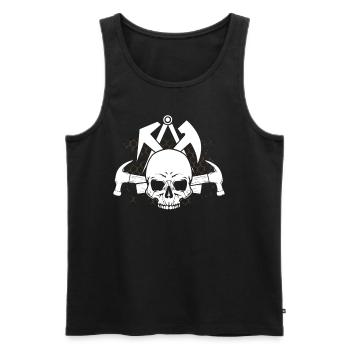 Dachdecker - Männer Premium Bio Tank Top - Schwarz - Vorne - AI Model Male 178 light (178cm)