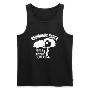 Baumhaus bauen Kinder vom Dorf Jugend Spaß - Männer Premium Bio Tank Top - Schwarz - Vorne - AI Model Male 178 light (178cm)