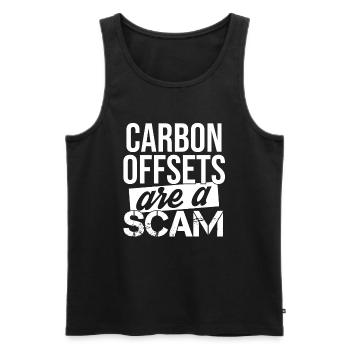 "Carbon Offsets" bringen nichts - Männer Premium Bio Tank Top - Schwarz - Vorne - AI Model Male 178 light (178cm)