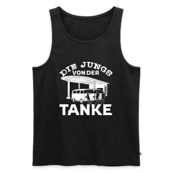 Die Jungs von der Tanke Geschenk lustig Spruch - Männer Premium Bio Tank Top - Schwarz - Vorne - AI Model Male 178 light (178cm)