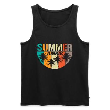 Summer Junkie Heat Sun Worshipper Cadeau - Débardeur bio Premium Homme - noir - Devant - Michal (187cm)
