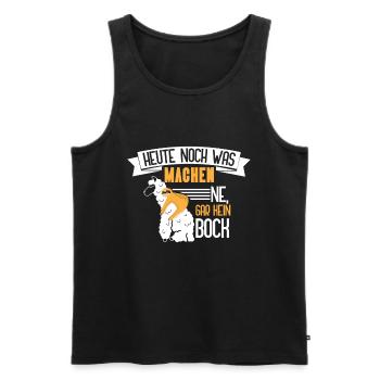 Faulenzen Chillen lustiges Motiv Faultier Spruch - Männer Premium Bio Tank Top - Schwarz - Vorne - Michal (187cm)