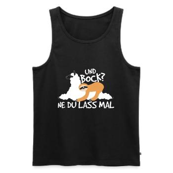 Faulenzen Chillen lustiges Motiv Faultier Spruch - Männer Premium Bio Tank Top - Schwarz - Vorne - Michal (187cm)