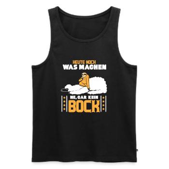 Faulenzen Chillen lustiges Motiv Faultier Spruch - Männer Premium Bio Tank Top - Schwarz - Vorne - Michal (187cm)