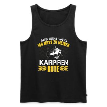 Karpfen angeln Angelshirt Geschenk Angelliebe - Männer Premium Bio Tank Top - Schwarz - Vorne - Michal (187cm)