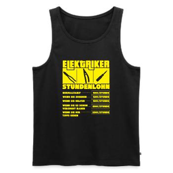 Lustiges Elektriker Shirt Stundenlohn Geschenk - Männer Premium Bio Tank Top - Schwarz - Vorne - Michal (187cm)