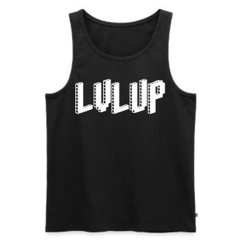 Monter de niveau, lvlup - Débardeur bio Premium Homme - noir - Devant - AI Model Male 178 light (178cm)