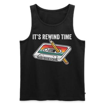 80er Jahre 90er Jahre Kassette Stift Retro Lustig - Männer Premium Bio Tank Top - Schwarz - Vorne - AI Model Male 178 light (178cm)