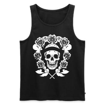 Horreur Crâne Crâne Art Crâne Gothique Heavy Metal - Débardeur bio Premium Homme - noir - Devant - Michal (187cm)