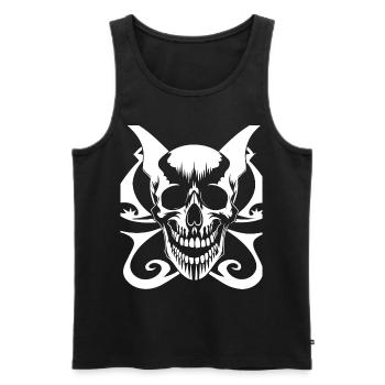 Horror Skull Skull Art Skull Gothic Heavy Metal - Men's Premium Organic Tank Top - black - Front - Michal (187cm)