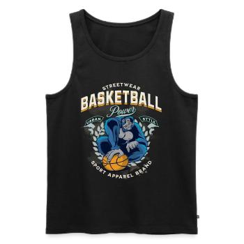 Basketball Gorilla Basketballspieler Vintage Retro - Männer Premium Bio Tank Top - Schwarz - Vorne - Michal (187cm)
