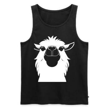 Funny Llama Silhouette Cheeky Fun Llamas - Men's Premium Organic Tank Top - black - Front - AI Model Male 178 light (178cm)