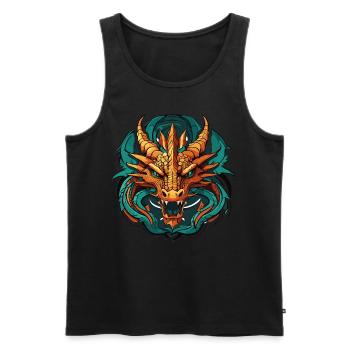 Dragon head sticker design - Men's Premium Organic Tank Top - black - Front - AI Model Male 178 light (178cm)