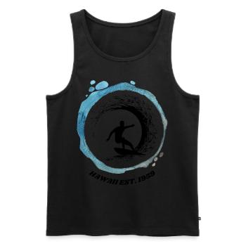 Hawaii est. 1959 - Men's Premium Organic Tank Top - black - Front - AI Model Male 178 light (178cm)
