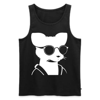 Frettchen mit Sonnenbrille Coole Frettchen - Männer Premium Bio Tank Top - Schwarz - Vorne - Michal (187cm)