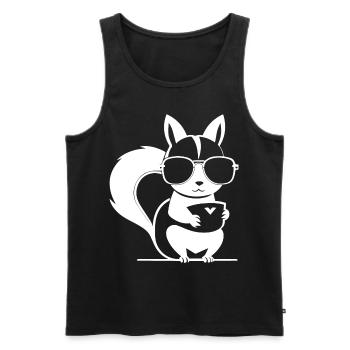 Funny Squirrel Wearing Sunglasses Squirrels - Men's Premium Organic Tank Top - black - Front - AI Model Male 178 light (178cm)