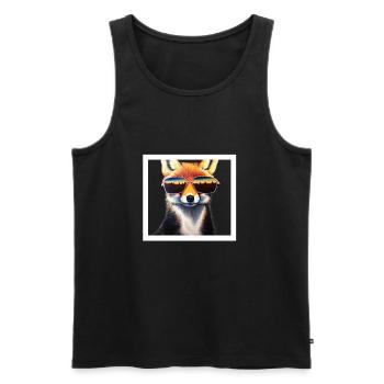 Cooler Fuchs - Männer Premium Bio Tank Top - Schwarz - Vorne - AI Model Male 178 light (178cm)