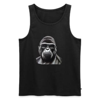 Cool gorilla - Men's Premium Organic Tank Top - black - Front - AI Model Male 178 light (178cm)