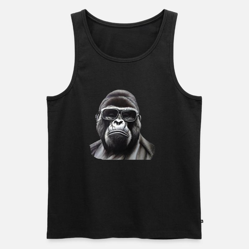 Cooler Gorilla - Männer Premium Bio Tank Top - Schwarz