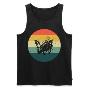 Plongée sous-marine Hommes Plongée sous-marine femme Plongée sous-marine - Débardeur bio Premium Homme - noir - Devant - Michal (187cm)