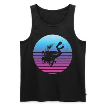 Plongée sous-marine Plongée libre Plongée sous-marine Hommes - Débardeur bio Premium Homme - noir - Devant - Michal (187cm)