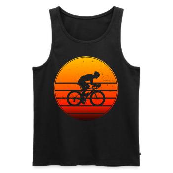 Herren Roadbike Rennradfahrer Rennradfahren - Männer Premium Bio Tank Top - Schwarz - Vorne - Michal (187cm)