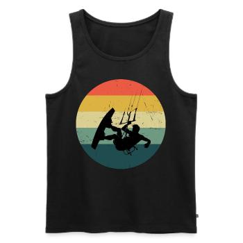 Kiting Hommes Femmes Kitesurf Kitesurfeurs - Débardeur bio Premium Homme - noir - Devant - Michal (187cm)