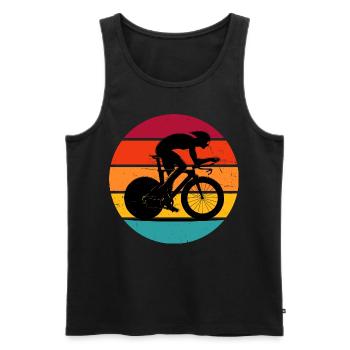 Vélo de route Cyclisme de route Vélo de route Femmes Hommes - Débardeur bio Premium Homme - noir - Devant - Michal (187cm)