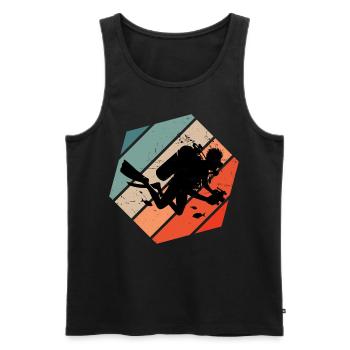 Women's Diver Scuba Diver Free Dive Diving - Men's Premium Organic Tank Top - black - Front - Michal (187cm)