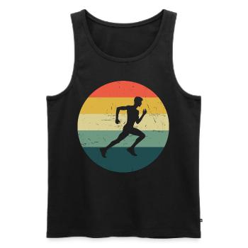 Course, Jogging, Cross-country, Course à pied, Course à pied - Débardeur bio Premium Homme - noir - Devant - AI Model Male 178 light (178cm)
