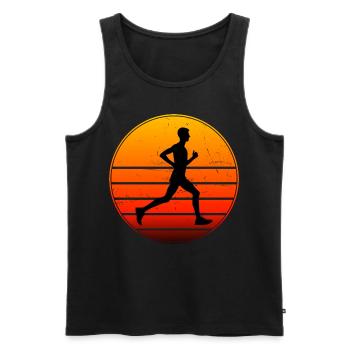 Cross Country Running Men's Fitness Running - Men's Premium Organic Tank Top - black - Front - Michal (187cm)