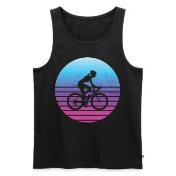 Vélo Cycliste Cyclisme Hommes - Débardeur bio Premium Homme - noir - Devant - Michal (187cm)
