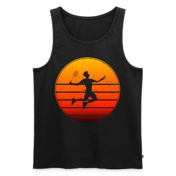 Men's Squash Women's Badminton Badminton Badmintons - Men's Premium Organic Tank Top - black - Front - AI Model Male 178 light (178cm)
