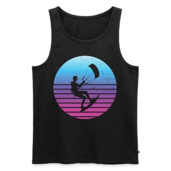 Kitesurf Kite Kite Kitesurfer Homme - Débardeur bio Premium Homme - noir - Devant - AI Model Male 178 light (178cm)