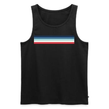 Retro stripe design in vintage colors - Men's Premium Organic Tank Top - black - Front - AI Model Male 178 light (178cm)