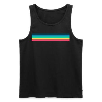 Retro stripe design in vintage colors - Men's Premium Organic Tank Top - black - Front - AI Model Male 178 light (178cm)