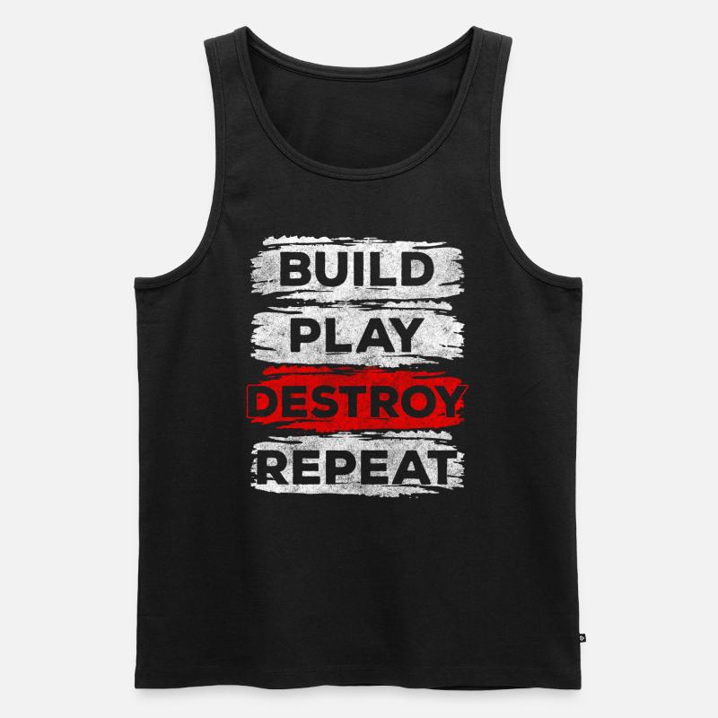 Bausteine Kinder Welt - Männer Premium Bio Tank Top - Schwarz