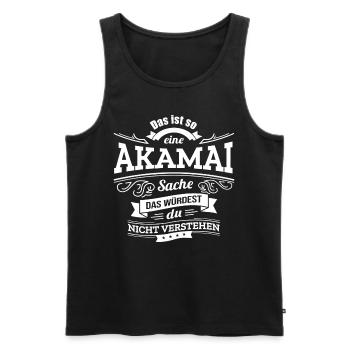 AKAMAI, DER KATALYSATOR FÜR DEINEN ERFOLG - Männer Premium Bio Tank Top - Schwarz - Vorne - Michal (187cm)